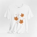 Falling Leaves Minimalist T-Shirt, Autumn Nature Tee