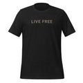 LIVE FREE T-Shirt, Freedom Graphic Tee, Minimalist Patriotic Motivational Positive Message Top for Everyday Wear