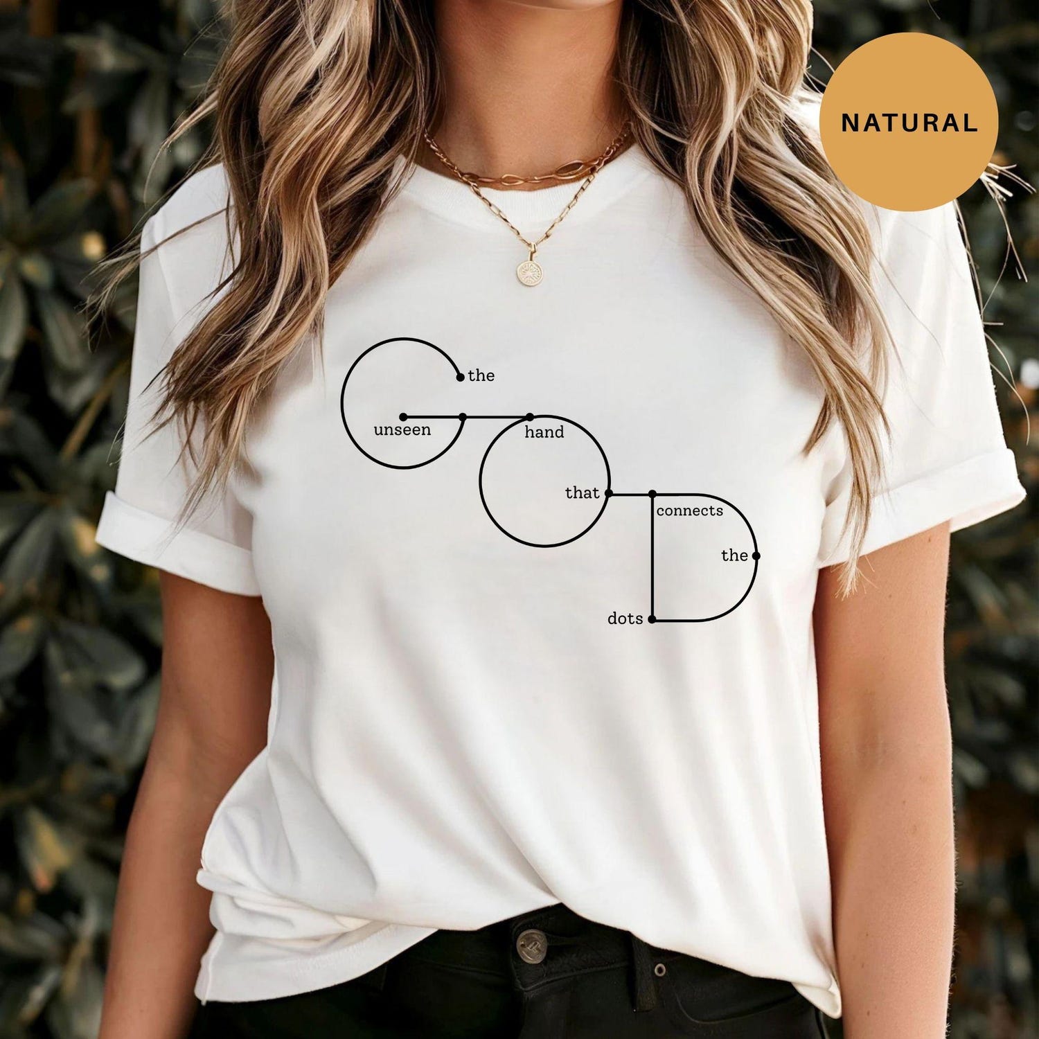 God, The Unseen Hand That Connects The Dots Minimalist Spiritual Shirt