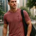 Christian Nail Cross Shirt, Minimalist Faith Based Tee, Jesus Religious Apparel, Spiritual Bible Verse Gift for Him or Her