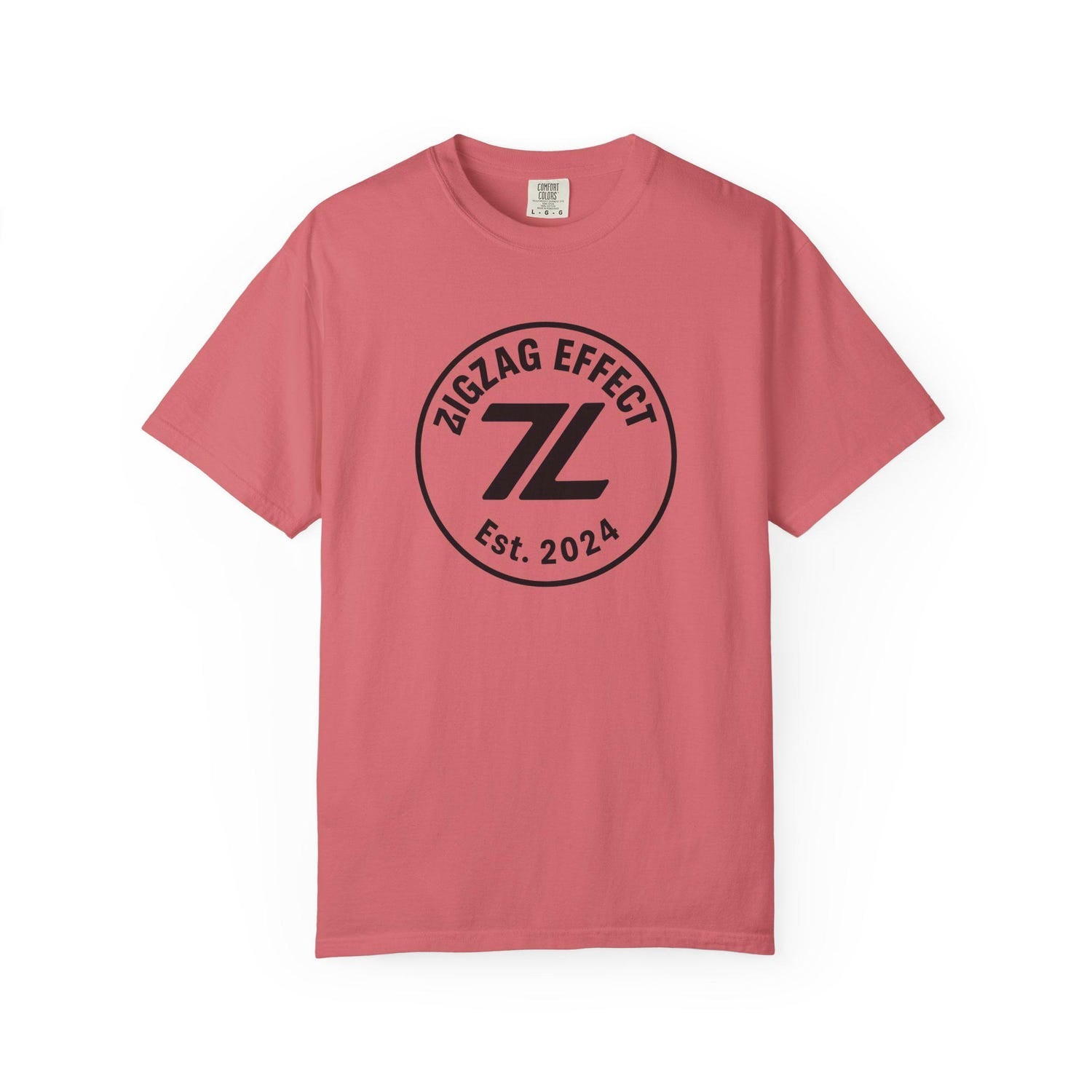 ZigZag Effect Tee, Minimal Streetwear T-Shirt, Circle Front Print, Unisex Comfort Colors 1717