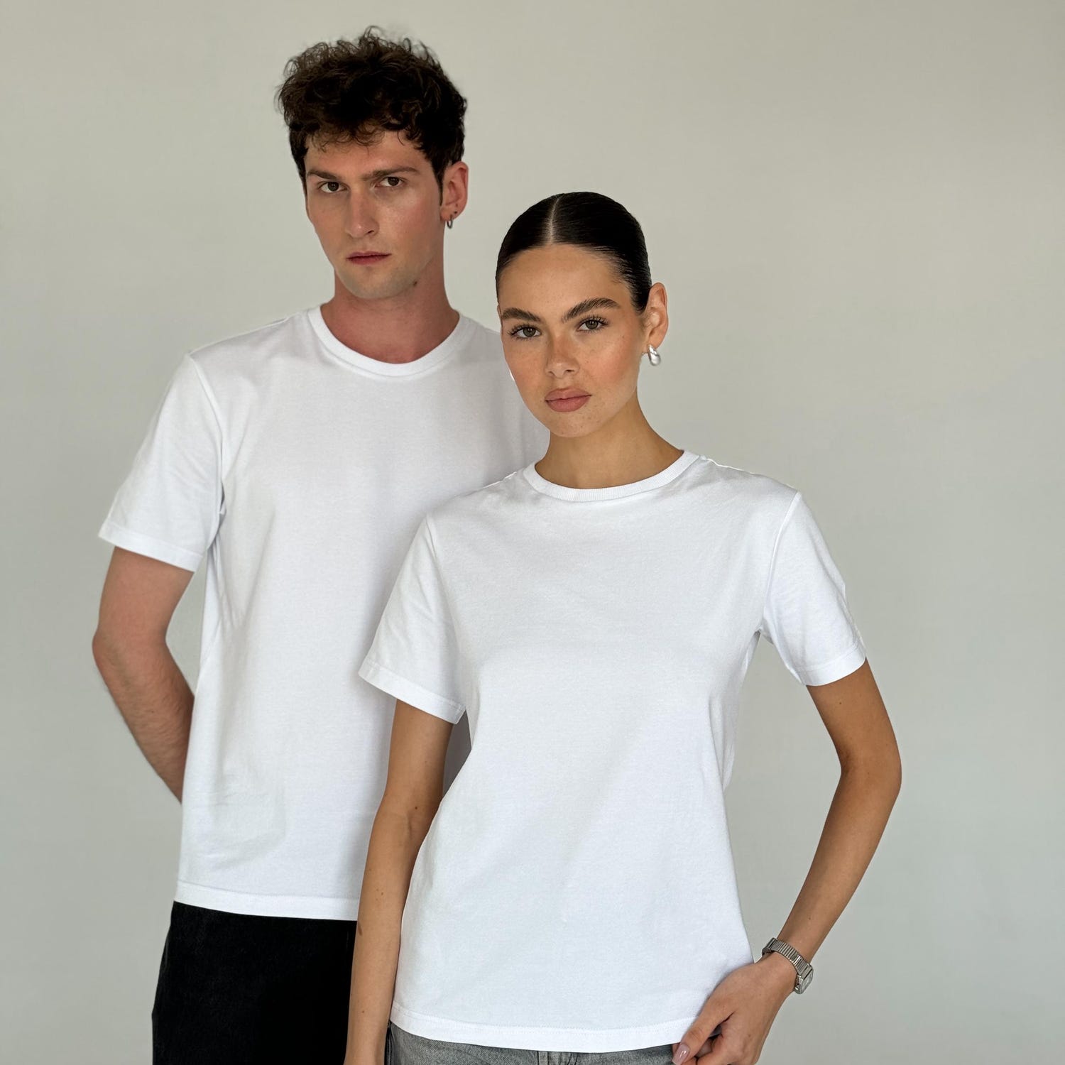 Custom Logo Shirt, Personalized Text Tee, Trendy Matching Custom Shirts for Women, Organic Cotton Minimalist T-Shirt, Girlfriend Gift