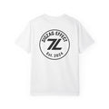 ZigZag Effect Tee | Minimal Streetwear T-Shirt | Logo Chest & Circle Back Print | Unisex Comfort Colors 1717
