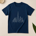 Dubai Skyline Minimalist T-Shirt Design - Iconic Cityscape Silhouette Tee Shirt Design, Clothing T-shirt