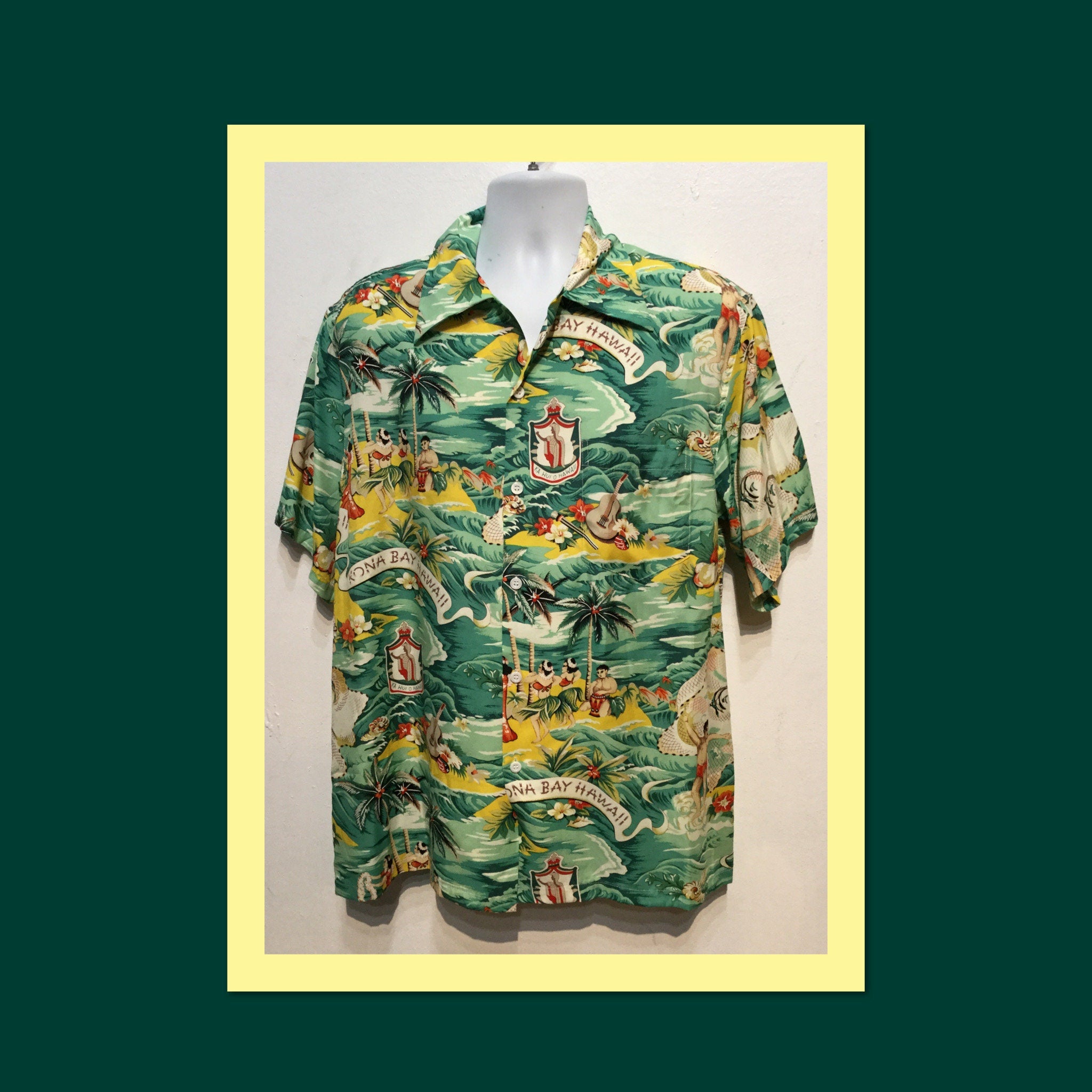 1940s vintage reproduction land of aloha shirt by Kona Bay Size medium large Graphic Tee – Cozy Vibes · Top Pick For Any Outfit