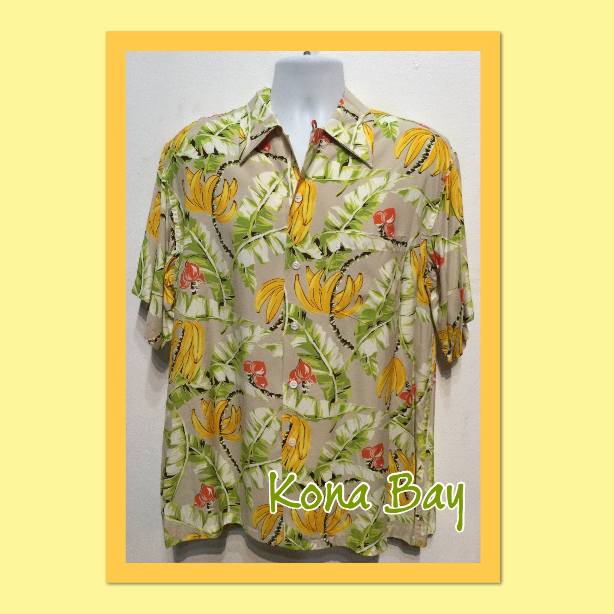 1940s vintage reproduction by Kona Bay rayon Hawaiian shirt Size X large Graphic Tee – Fan Favorite · High-Quality Print