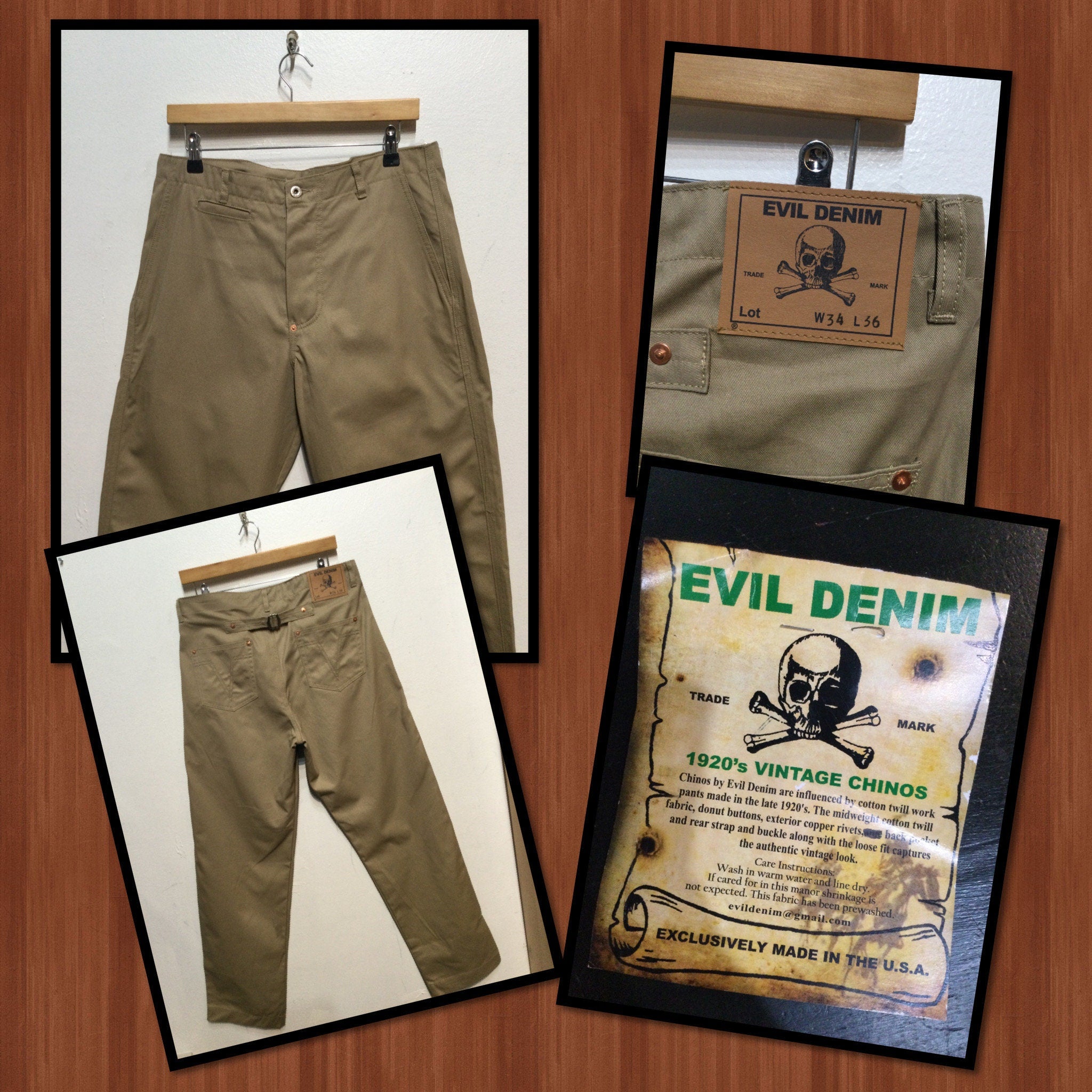 1920s vintage reproduction chinos by Evil Denim Graphic Tee – Fan Favorite · Great Gift For Fans