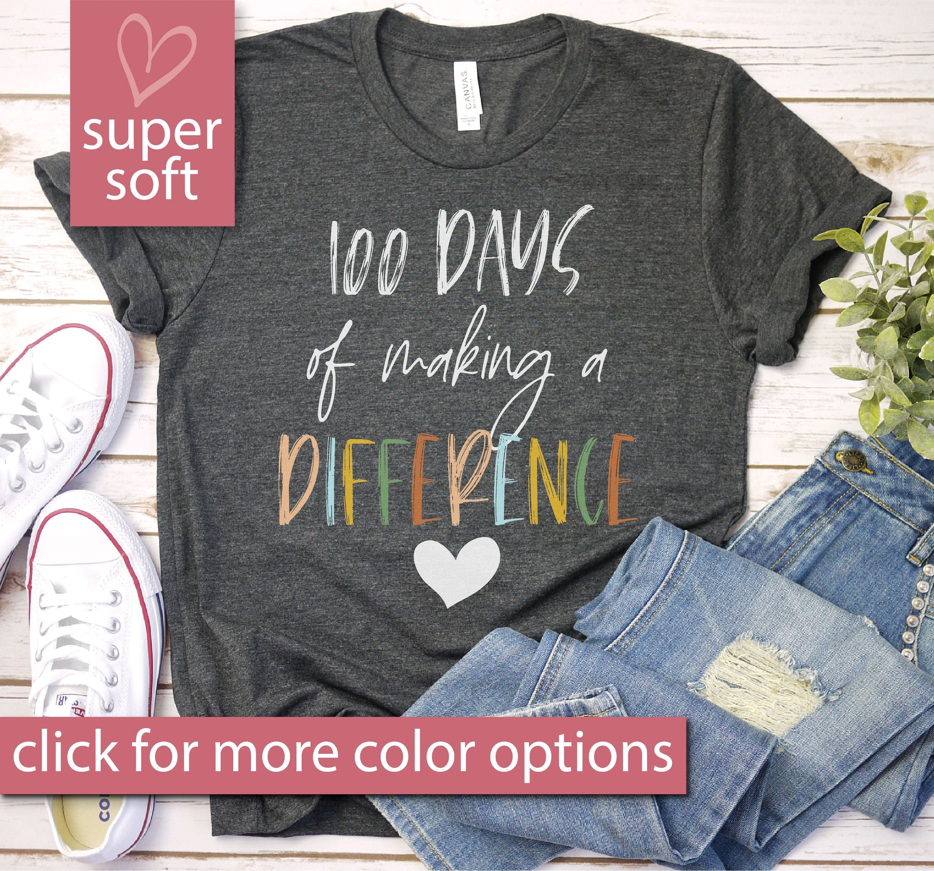 100 Days Of Making A Difference 100th Day Of School Shirt 100 Days Of School Shirt Teacher Special Education Teacher Shirt Teacher Gift Graphic Tee – Premium Graphic · High-Quality Print