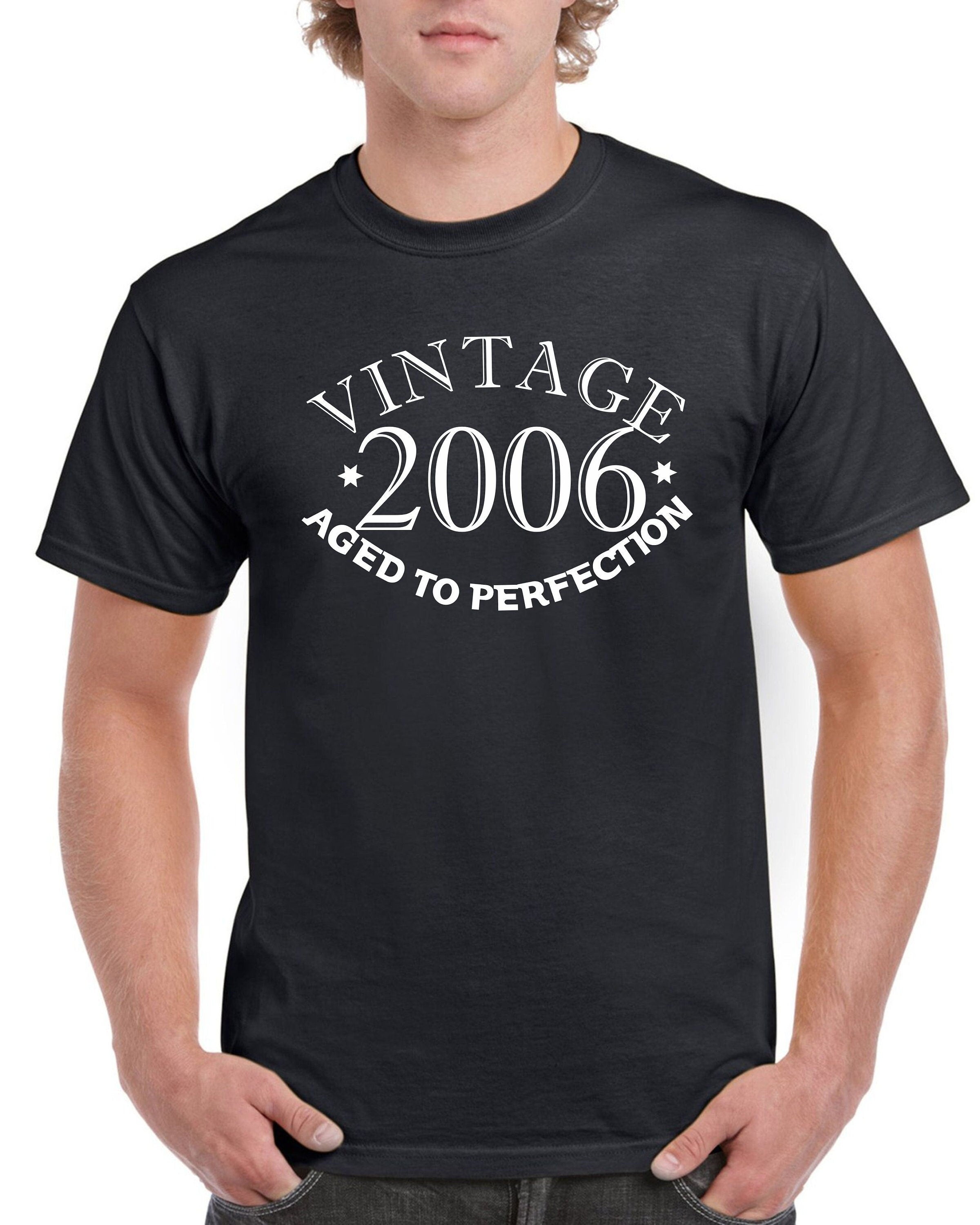 18th Birthday Gifts For Son T Shirt Top Shirt Present Eighteen Vintage Year 2006 Aged To Perfection Funny Tee 18 Years Old Top Graphic Tee – Everyday Comfort · Great Gift For Fans