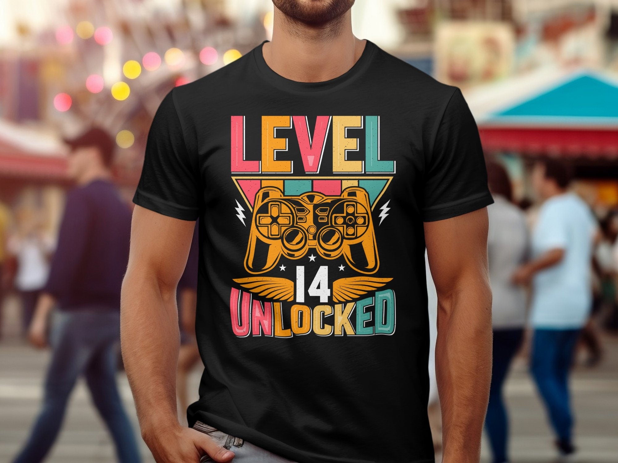 14th Birthday Gift Level Unlocked Gamer Age 14 Years Old Birthday Design TShirt Hoodie Sweatshirt Colorful Retro Gaming Apparel Hoodie – Feel-Good Design · Top Pick For Any Outfit