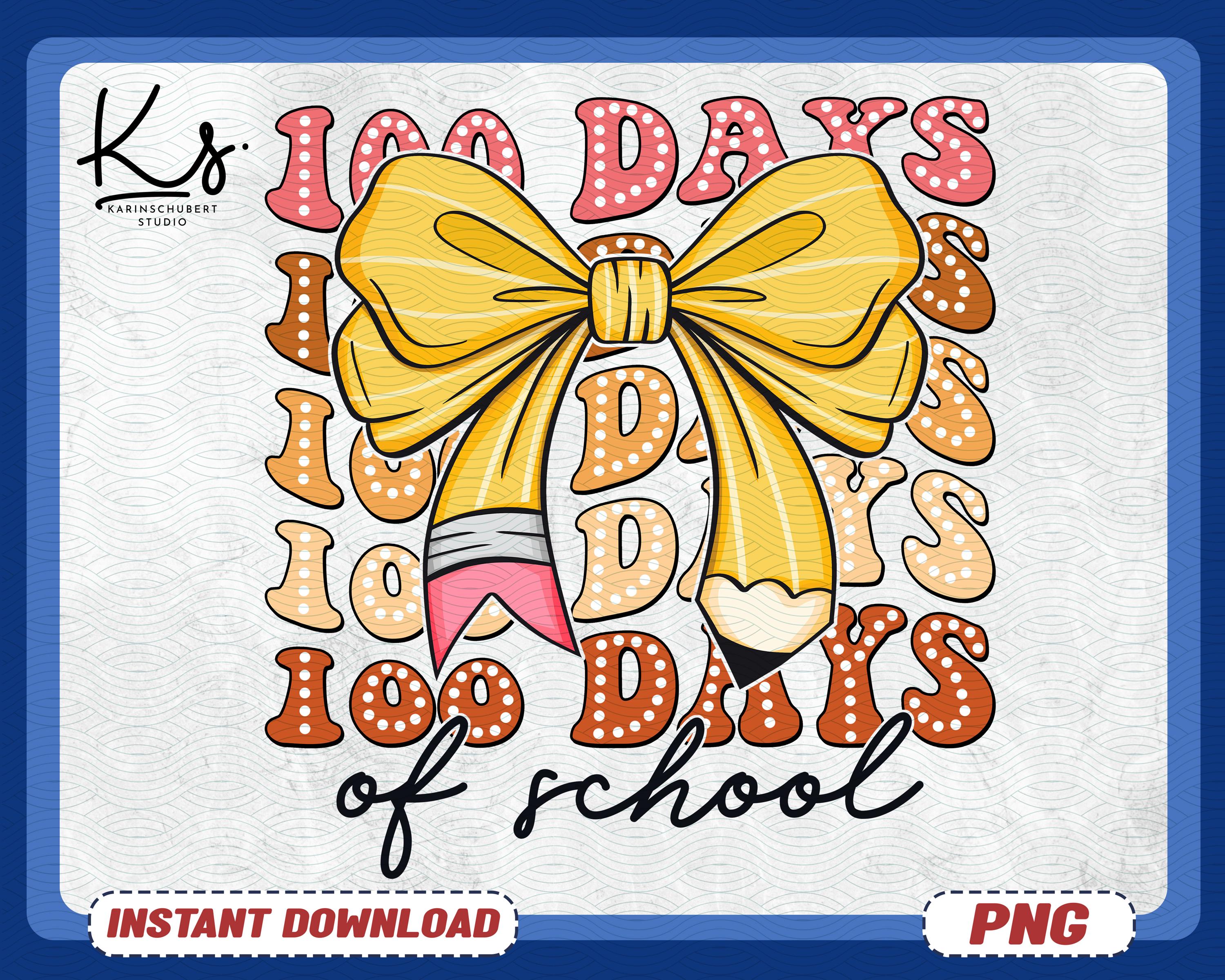 100 Days Of School Coquette Png Boho 100 Days Of School Png Teacher 100 Days Png Coquette Bow Coquette Teacher Png 100 Days Png Design Graphic Tee – Everyday Comfort · High-Quality Print