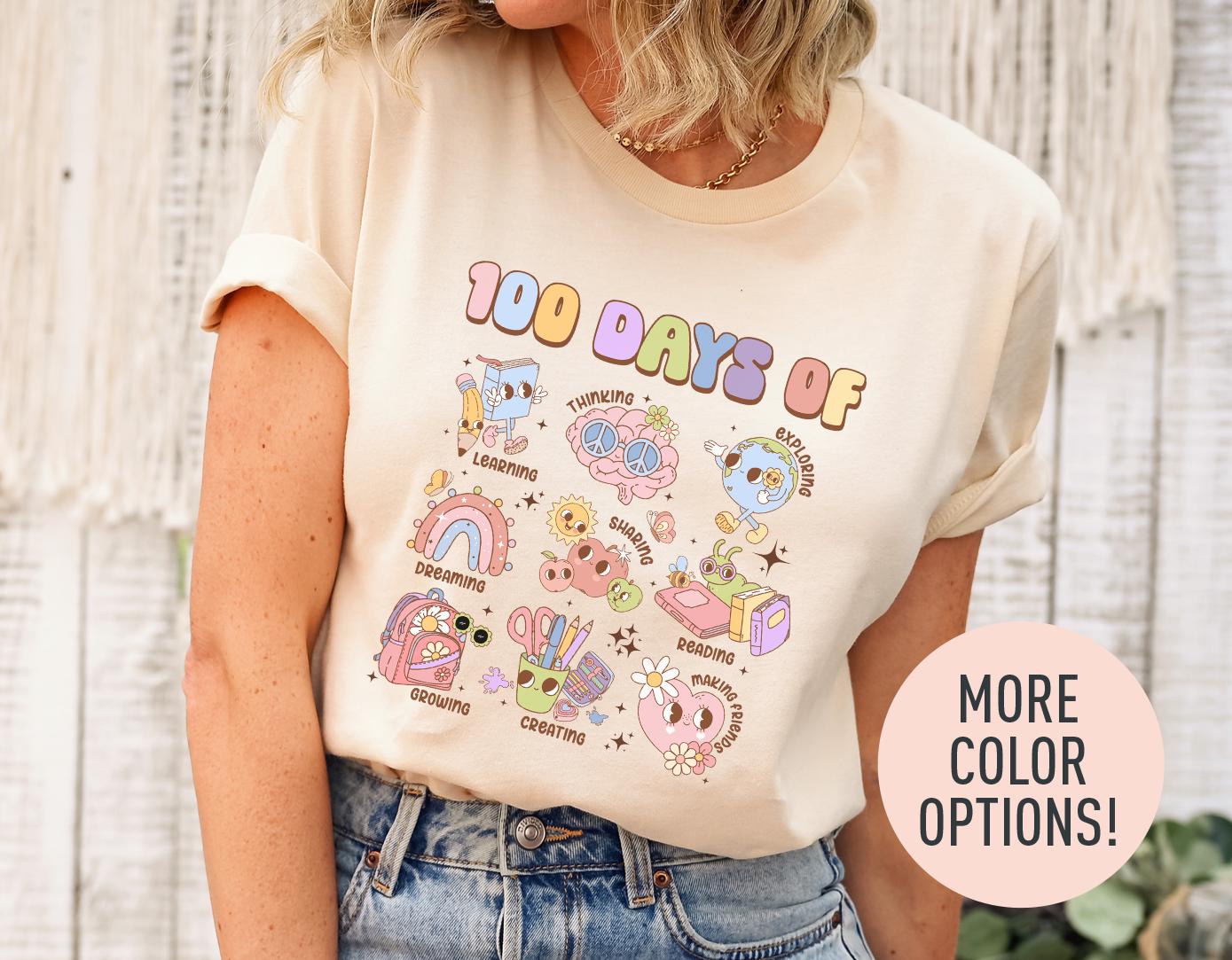 100 Days Of School Shirt School Students Shirt Teachers Day Shirt Teacher Appreciation Shirt School Recognition Shirt Teacher Gift Graphic Tee – Easygoing Wear · Trending Graphic Apparel