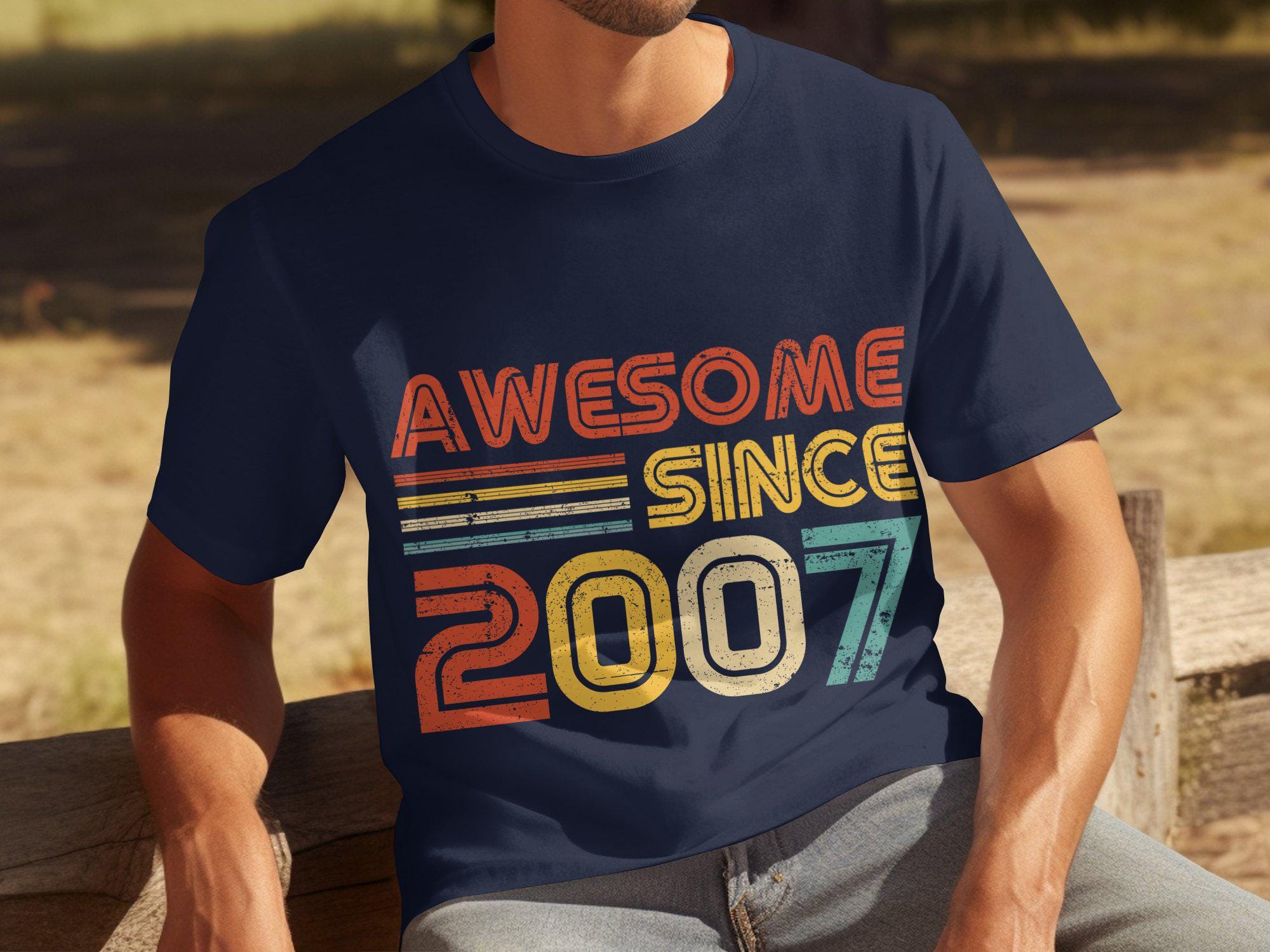 18th Birthday Gift Awesome Since 2007 18 Years Old T Shirt Mens Adult Milestone Present for Teen Son Born in 2007 Party Gift Tee Graphic Tee – Feel-Good Design · High-Quality Print