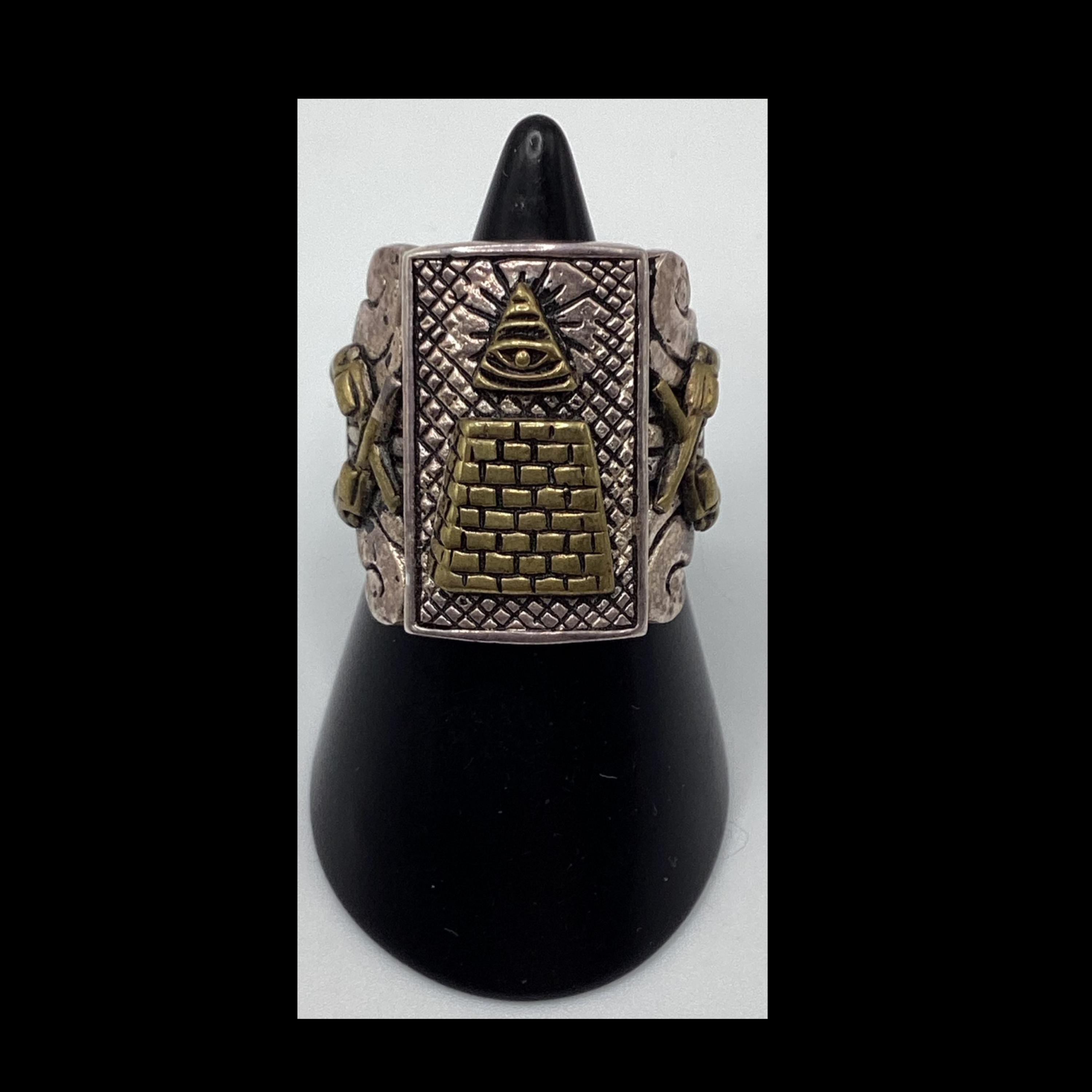 194039s5039s vintage inspired Mexican biker novelty rectangle shape quotEye of Providencequot ring by SWS of London Jewelry Graphic Tee – Soft Feel · Perfect For Daily Wear