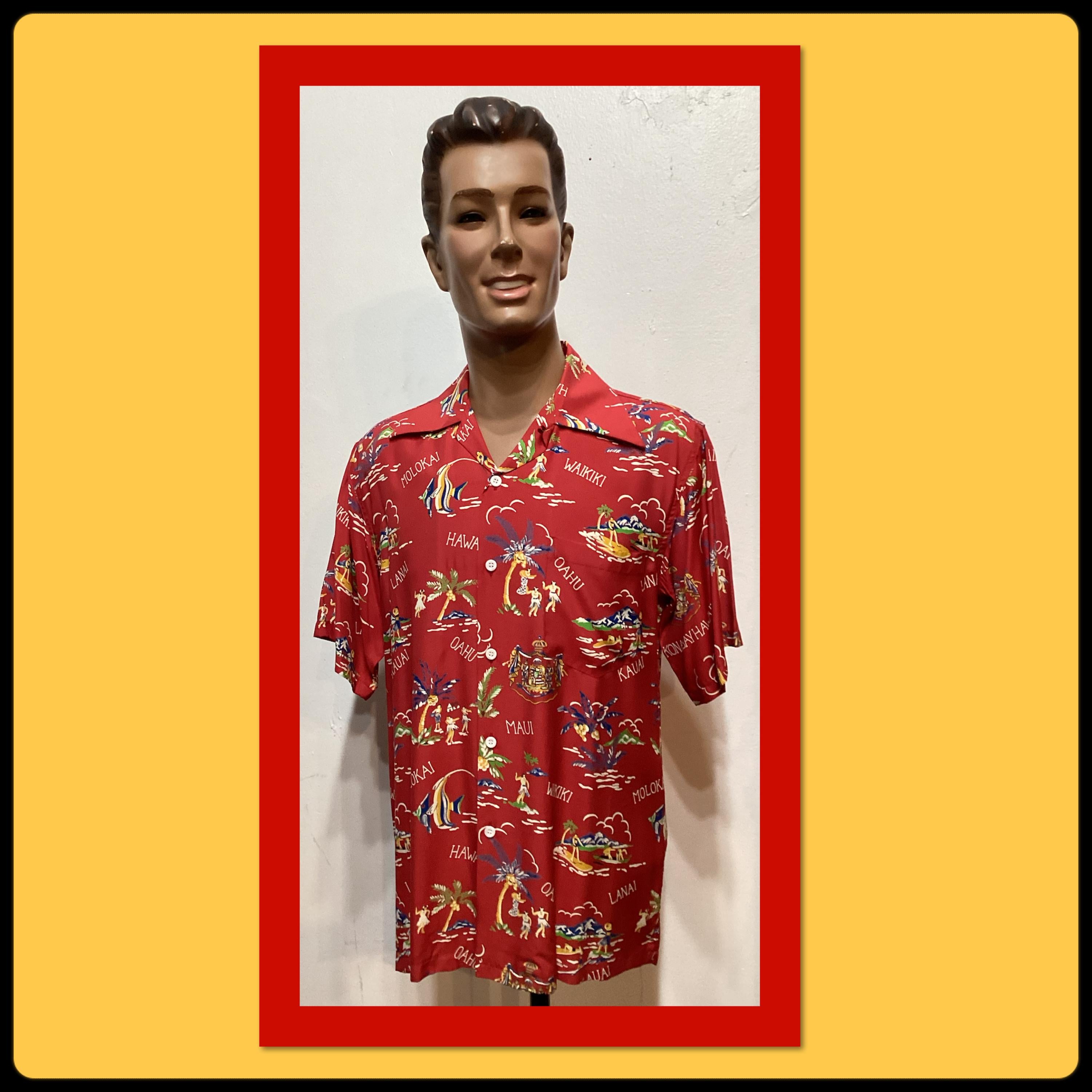 194039s vintage reproduction rayon short sleeve Hawaiian shirt by Kona Bay Graphic Tee – Bold Style · Perfect For Daily Wear