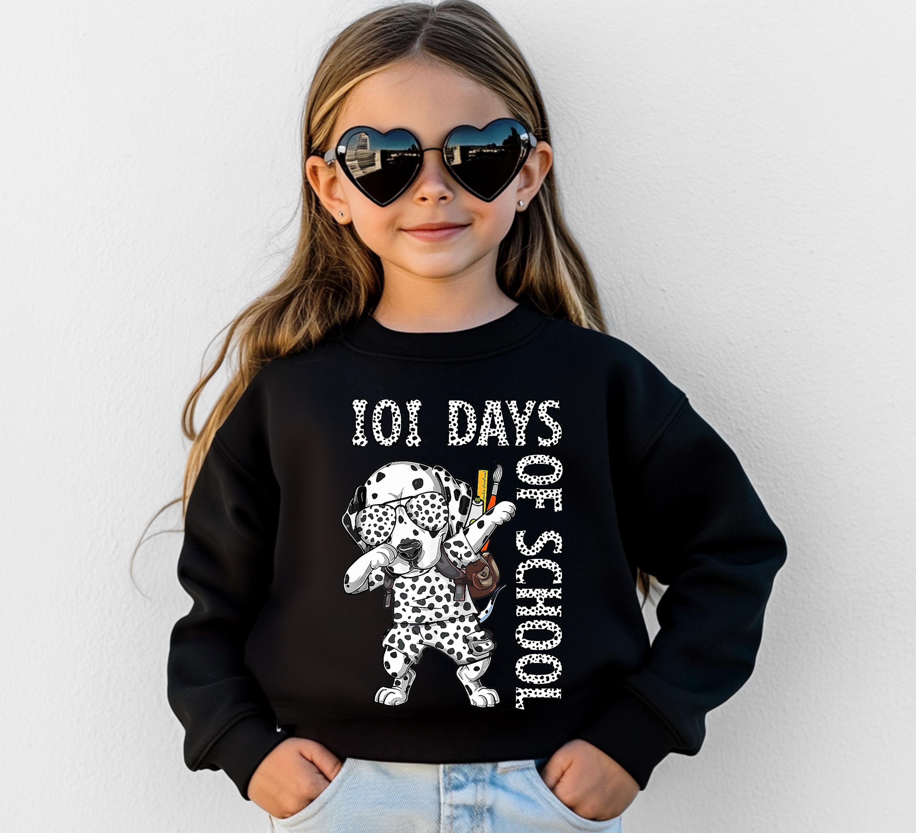 100 Days of School Dalmation Dab Kids Sweatshirt 100 Days Of School Shirt Cute One Hundredth Day Schooling Shirt Back to School Shirt Sweatshirt – Bold Style · Trending Graphic Apparel
