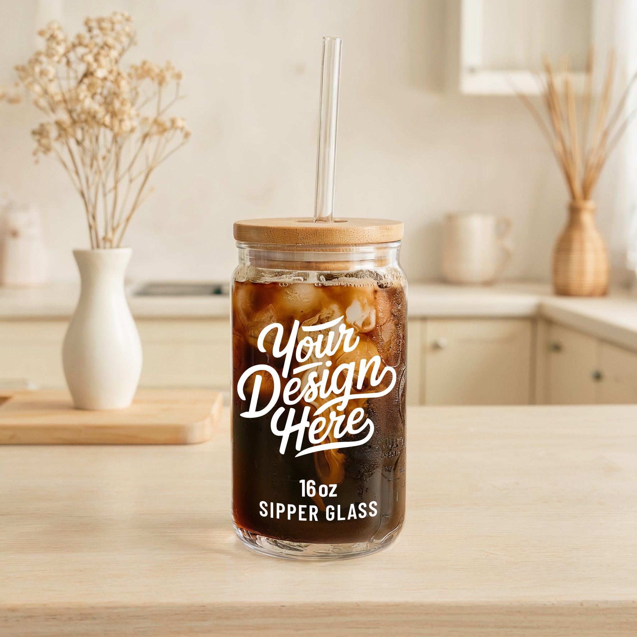 16oz Sipper Glass Can Mockup 16oz Glass Beer Can Mockup Printify POD 16 oz Libbery Sipper Glass Tumbler Can Template Glass Gift Mockup Graphic Tee – Bold Style · Perfect For Daily Wear
