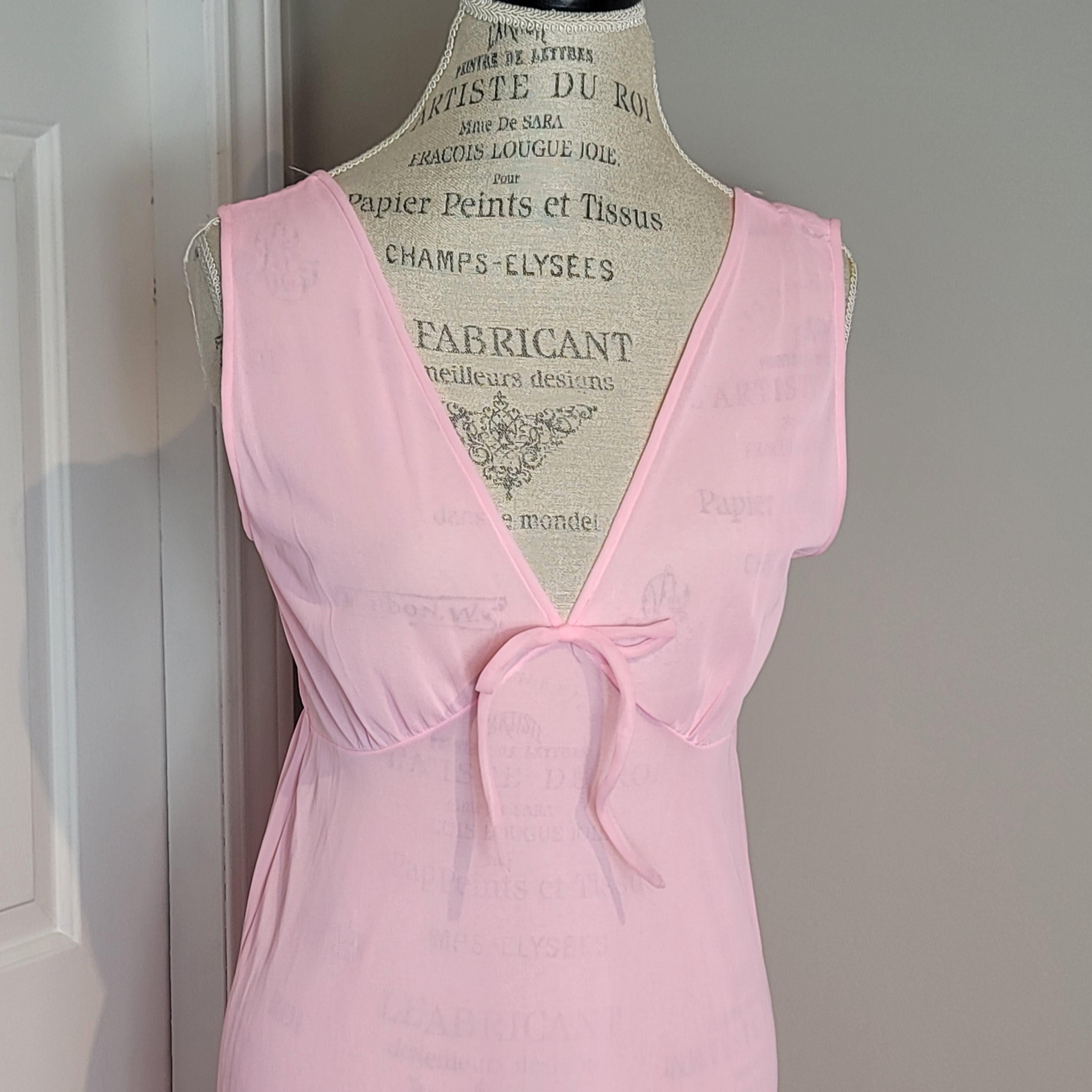 1960s Chiffon Pink Vintage Sheer Nightgown Size Small Graphic Tee – Warm & Stylish · Great Gift For Fans