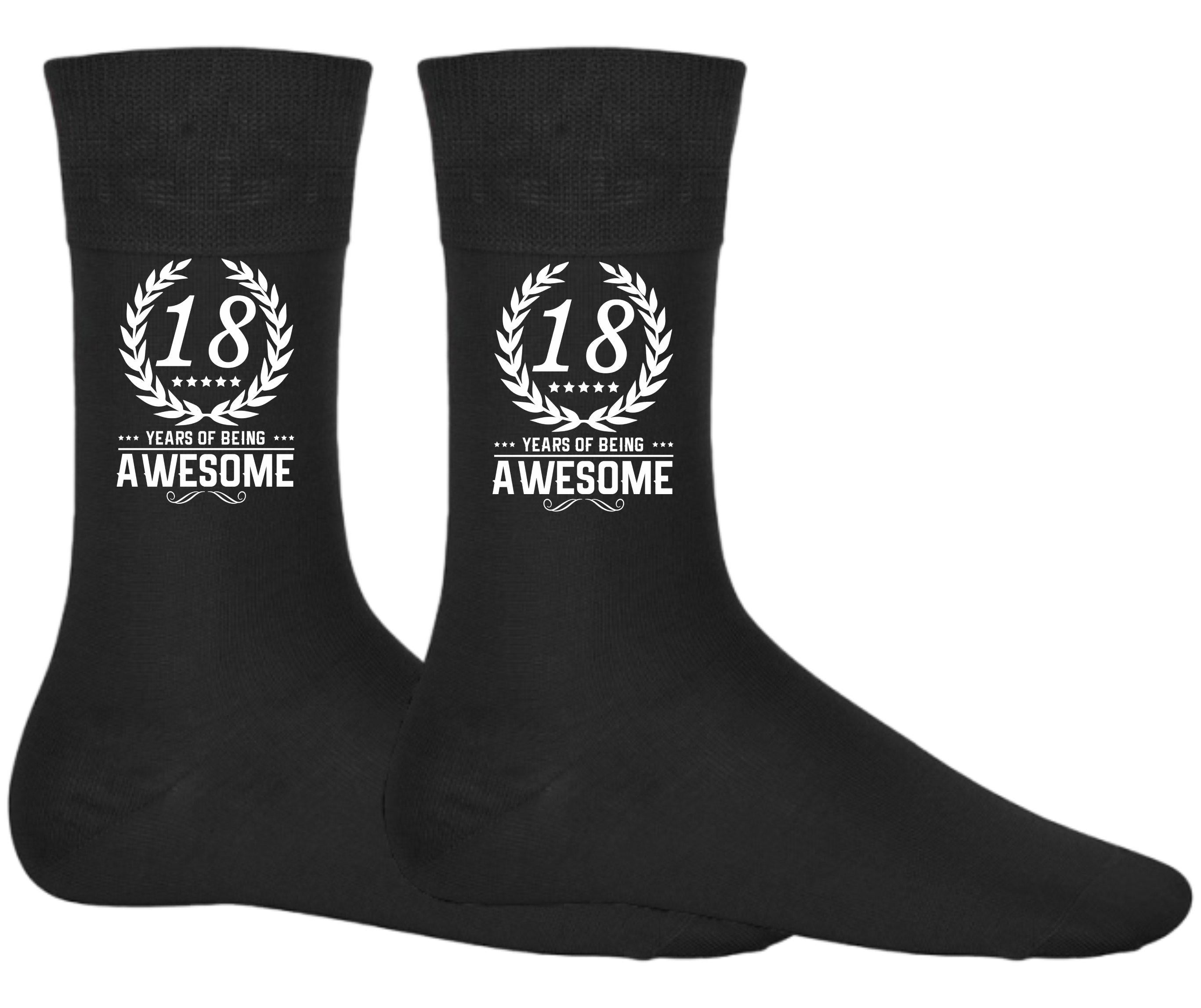 18th Birthday Socks 18 Years Awesome Socks Born 2007 Fun Birthday Gift Socks for Men Socks for Women 18 Years Old Socks Graphic Tee – Feel-Good Design · High-Quality Print