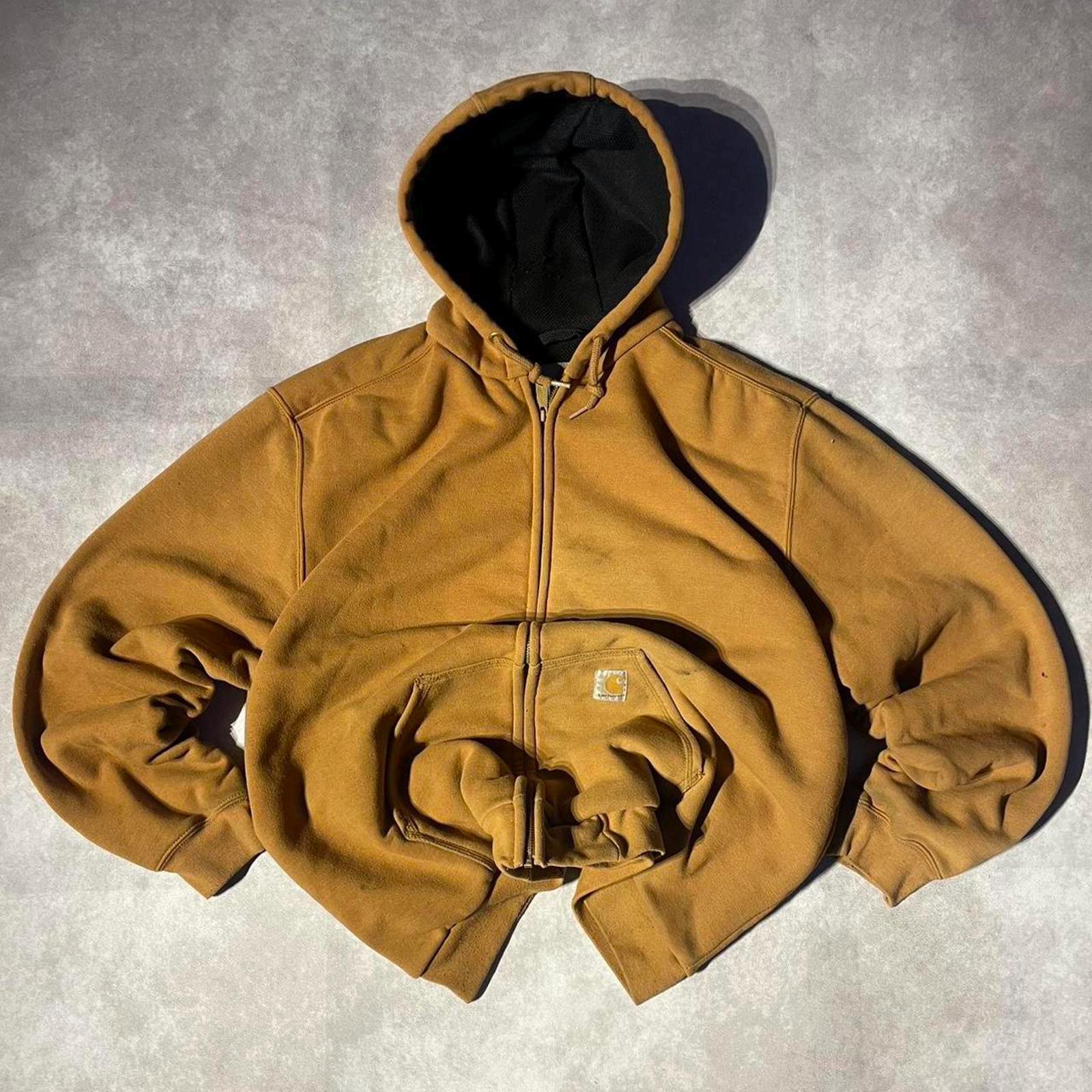 00s Hooded Carhartt Workwear Zip Up Hoodie Hoodie – Premium Graphic · High-Quality Print