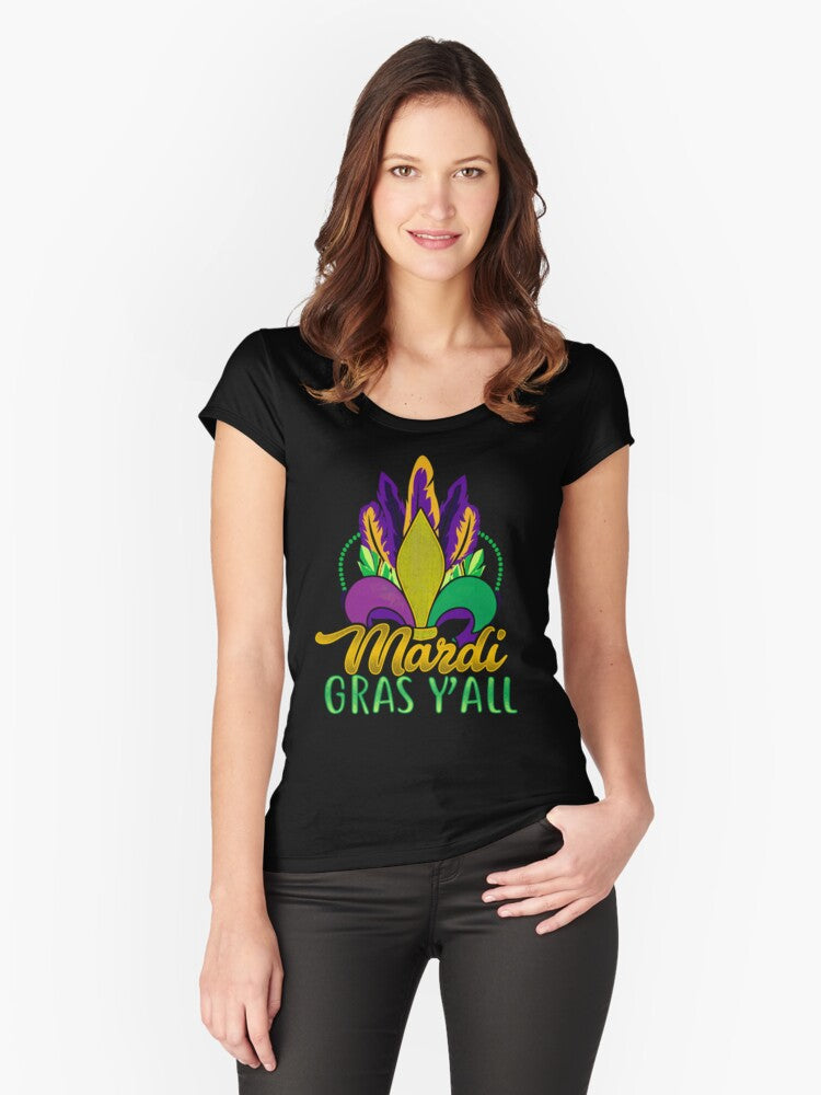 Mardi Gras Y All Fitted Scoop T Shirt T Shirt Gift Ready