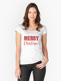 Merry Christmas Fitted Scoop T-Shirt | Premium Unisex T-Shirt, Trending Graphic Tee