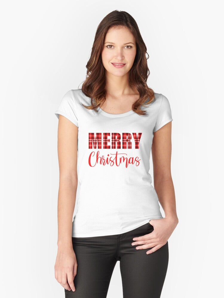 Merry Christmas Fitted Scoop T-Shirt | Premium Unisex T-Shirt, Trending Graphic Tee