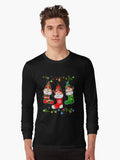 Gnome In Christmas Sock Funny Pajamas Family Gnome Lover Long Sleeve T-Shirt | Premium Unisex T-Shirt, Trending Graphic Tee