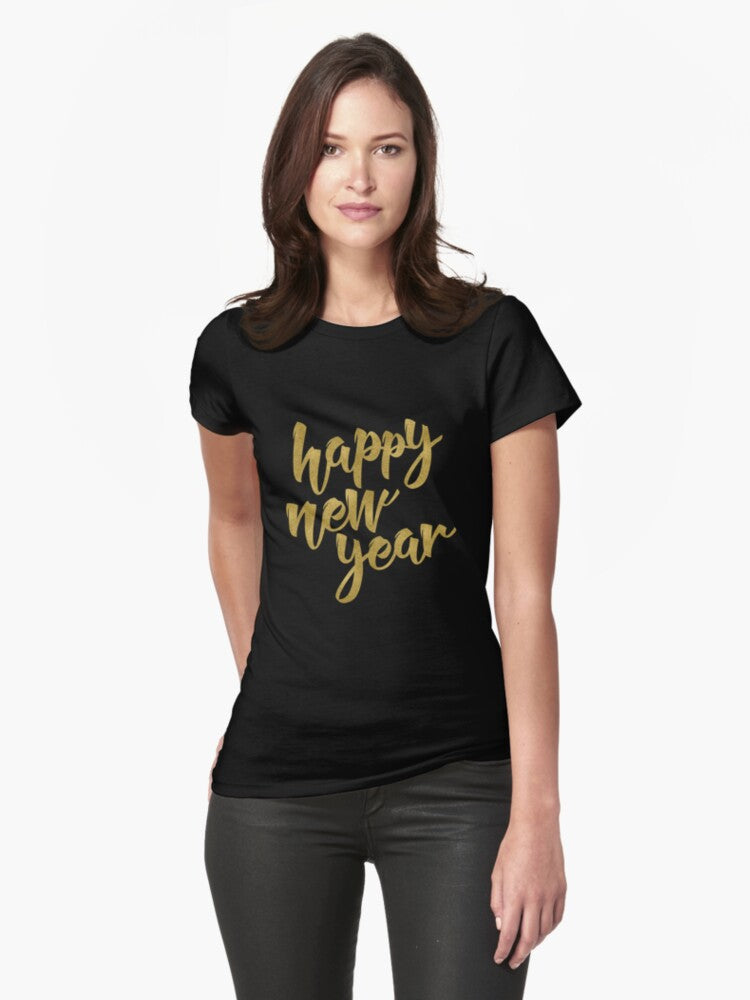 Happy New Year Fitted T-Shirt | Premium Unisex T-Shirt, Trending Graphic Tee