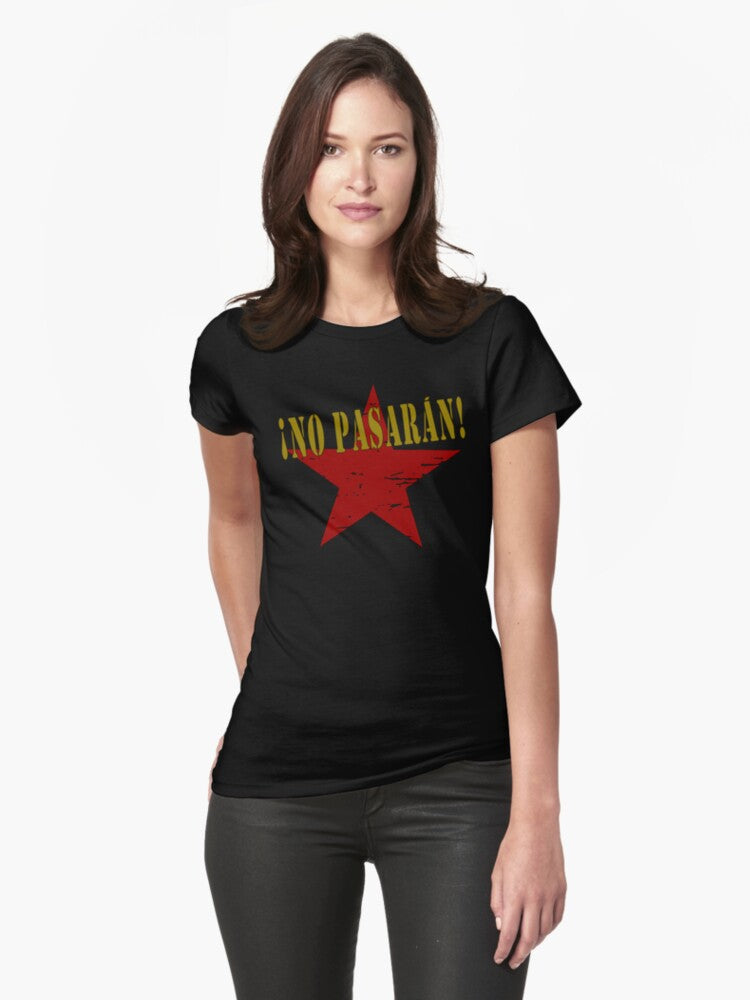 No Pasaran Fitted T Shirt T Shirt Cute Design