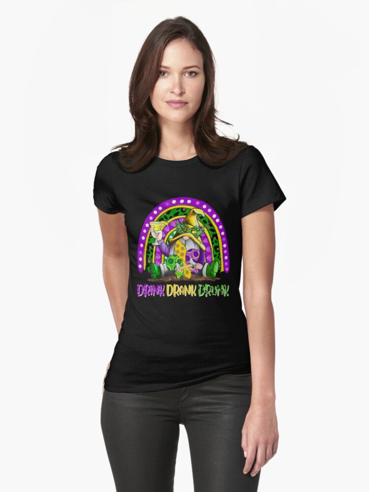 Mardi Gras 2022 Gnome Drink Drank Drunk Fitted T Shirt T Shirt Premium Print