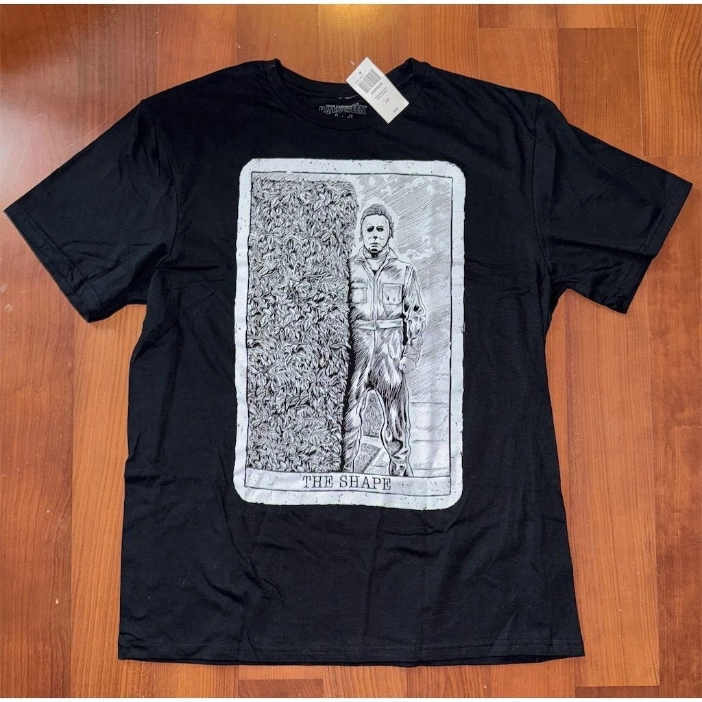 Michael Myers Tarot Card Halloween T-shirt Black Men L Horror Movie Classic Nwt