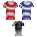 Mens Stripe T Shirt Womens Short Sleeve Crew Neck Top Tees Casual Top S-xxl