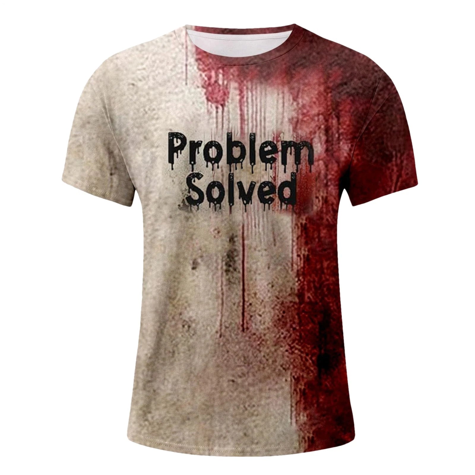 I'm Fine Bloody T-shirt Problem Solved Halloween Merch Shirts Crewneck Tops