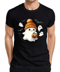 Niedlicher Halloween Geist Mit M√ºtze K√ºrbis Laterne Kawaii S√º√ües Herren T-shirt
