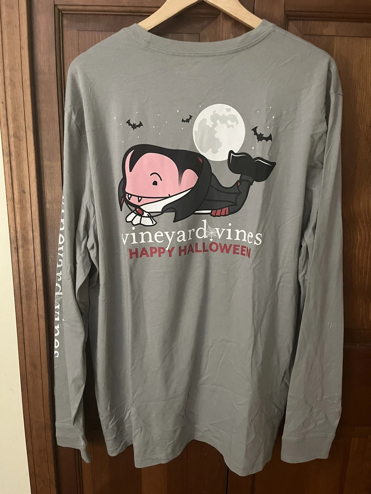 Nwt Men's Vineyard Vines Halloween Vampire Whale Long Sleeve Pocket Tee Sz L
