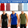 Mens Vest Tops 100% Cotton Plain Classic Vests Summer Training Gym Tank Top Pack