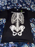 Halloween T-shirt Adult Large Black Skeleton Glow In The Dark