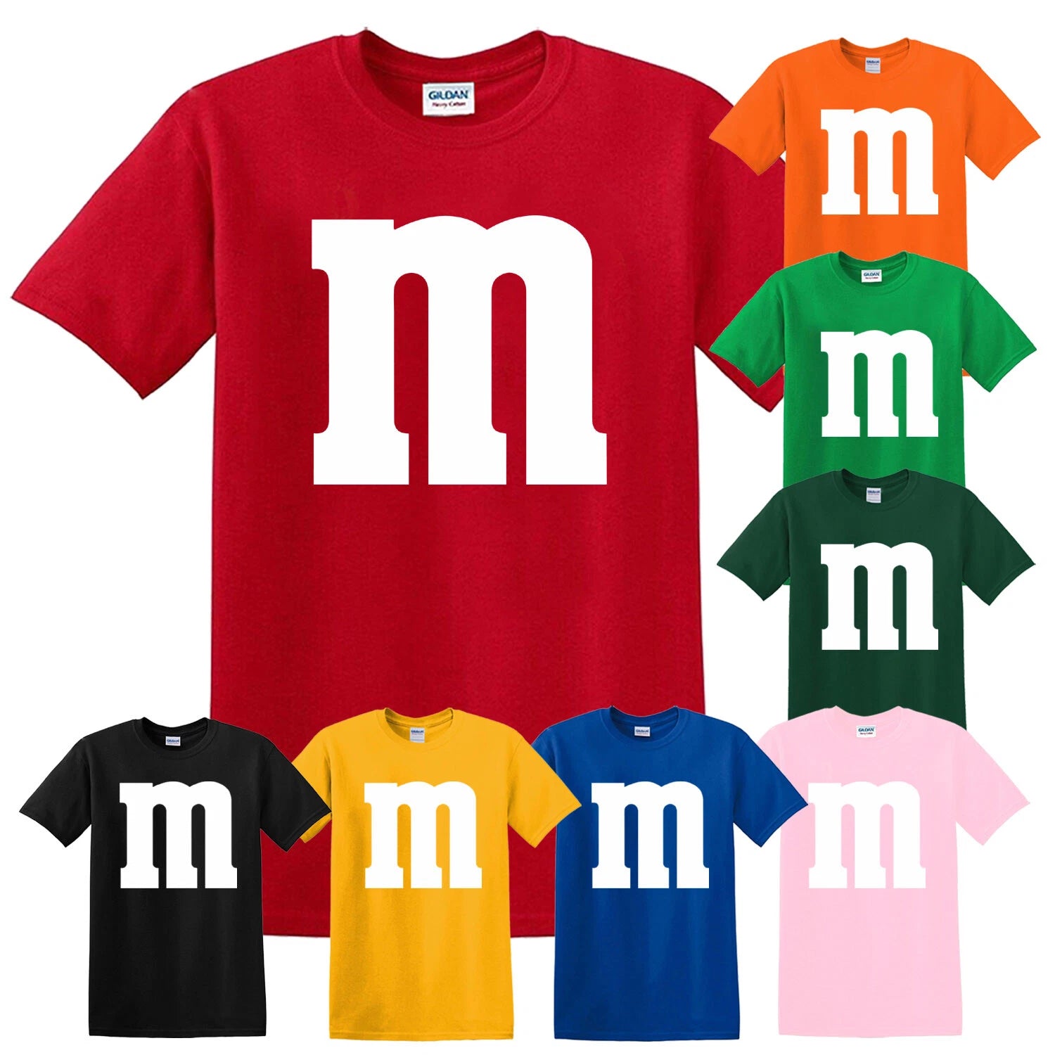 M&amp;m Tshirt Halloween Stag Do Couples Costume Funny Shirt Novelty Fancy Top