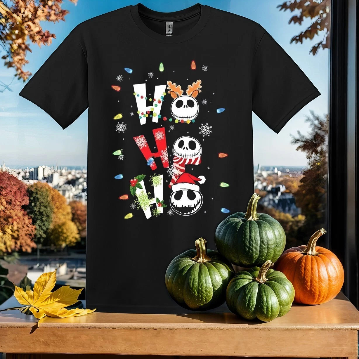 Ho Ho Ho Jack Skellington T-shirt T Shirt Men Women Unisex Tshirt Sy464
