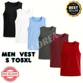 Mens Gym Vest Tops ‚Äì 100% Cotton Plain Tanks For Summer &amp; Training (pack) Lot