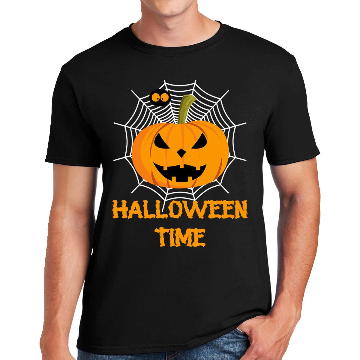 Halloween Time Mens Kids Ladies T-shirt Halloween Custom Party Pumpkin Tshirt