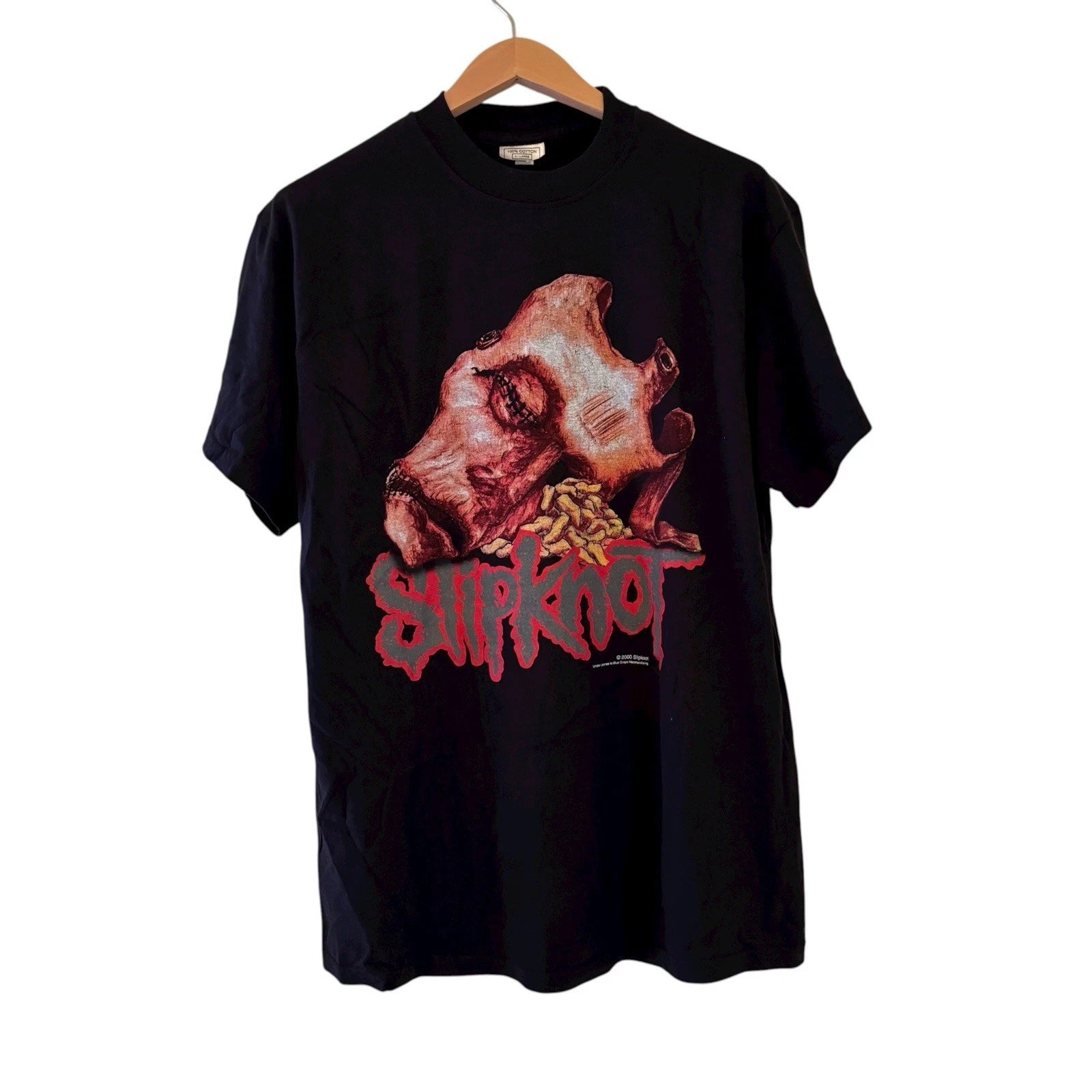 Vintage 2000 Slipknot Maggot Mask Face Tour Metal Band Y2K T-Shirt