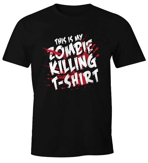 Herren T-shirt This Is My Zombie Killing T-shirt Halloween Horror Fun-shirt