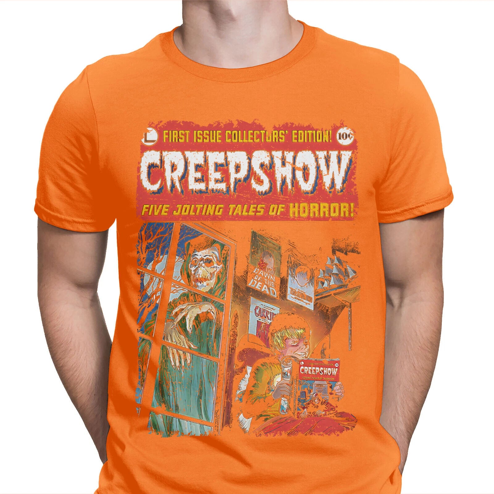 Halloween T-shirt Creepshow Movie Poster Spooky Horror Scary Mens T Shirts #hd