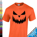 Mens Halloween Pumpkin Face Tshirt - New Scary Trick Or Treat Costume Shirt