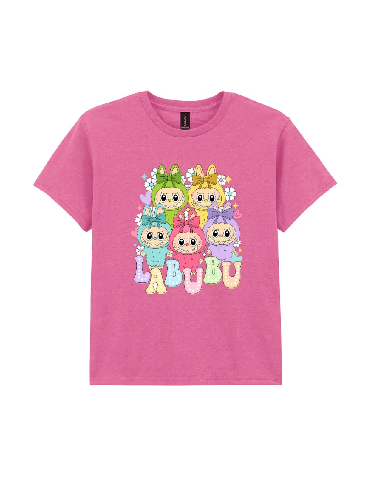 Labubu Kids T-shirt Children's Girls Azalea Pink Age 3-13 Uk Seller Labubu Tee