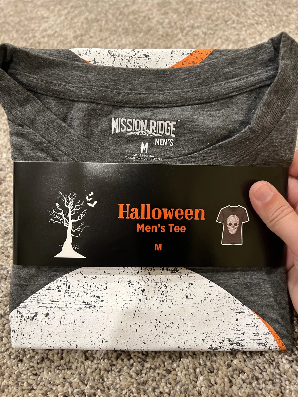 Mission Ridge Mens Halloween Shirt Skull- New Size Medium