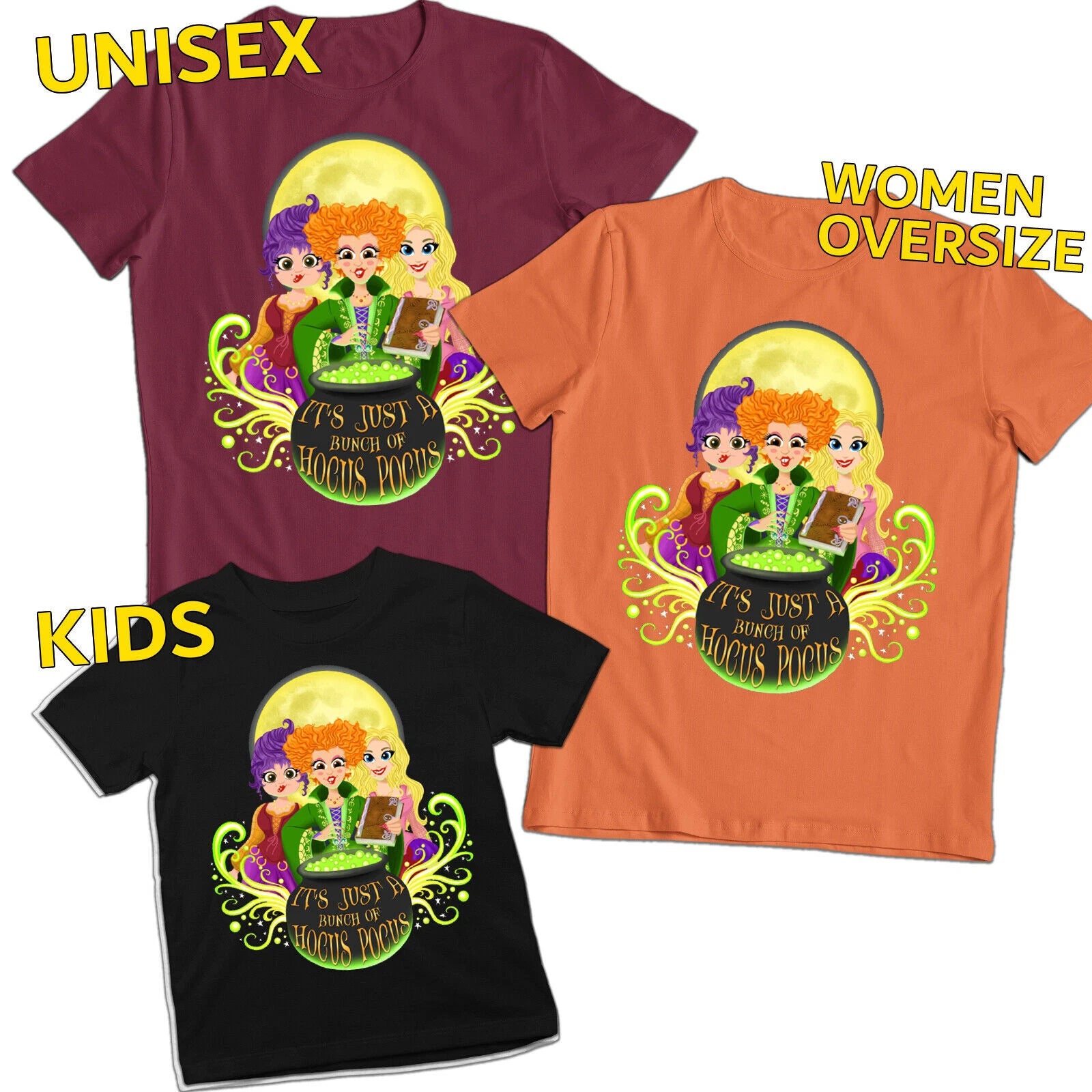 Hocus Pocus Sanderson Sisters Halloween Film Spooky Family T Shirts #v