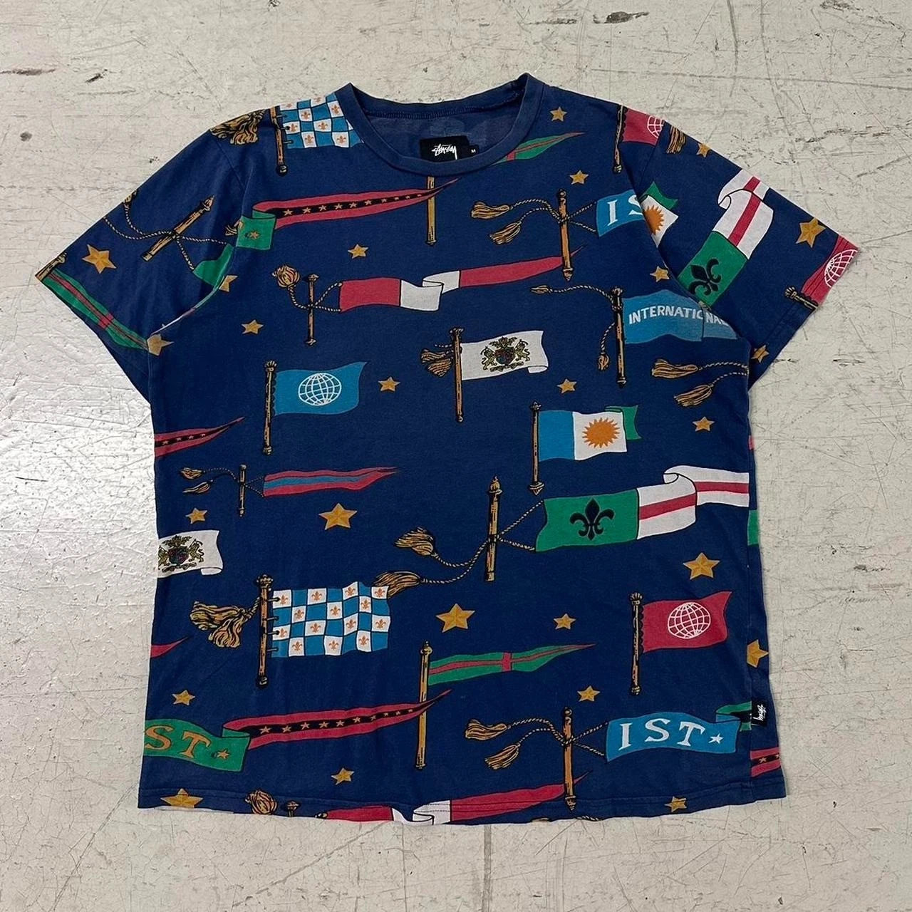 Y2K Stussy Sailing Flags T-Shirt